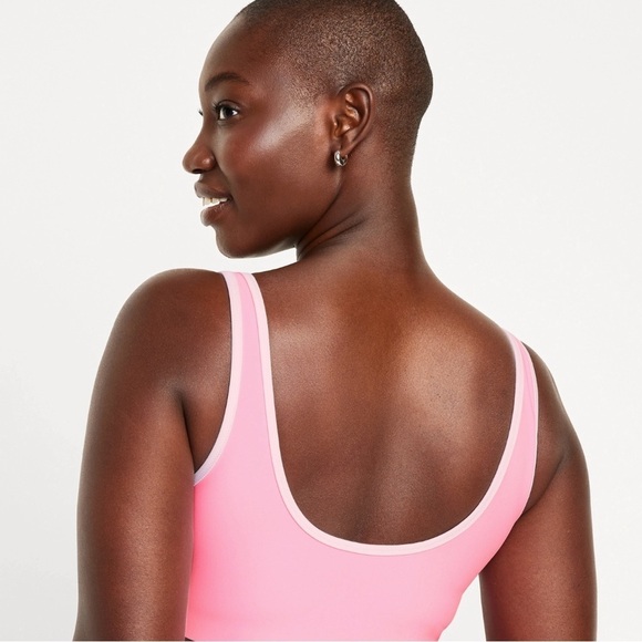 NWT! Old Navy Pink Neon Edge Zip-Front Bikini Swim Top - Size XXL 💎 - Picture 6 of 8